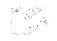 VENUS-A-SILV~~GEMOTISEERDE  POORTSLUITER VOOR DRAAIPOORTEN 90° MET ARM - ZILVER