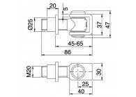 GOND REGLABLE INOX AVEC DOUILLE A SOUDER  M20