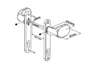 3006PAD-9005~~Krukpaar met afgeronde hoeken in geanodiseerd aluminium met vaste en-of roterende werk