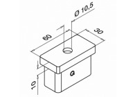 Adaptateur 60x30x2,6mm pour main courante plate