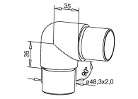 130303-248-12~~KNIEFITTING 90° VOOR BUIS 48,3X2MM,