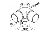 130304-233-12~~KNIEFITTING 90° + 1 UITGANG 90°, 33,7X2MM