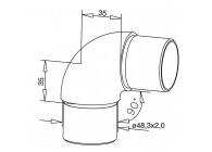 140305-248-12~~KNIEFITTING 90° VOOR BUIS 48,3 X 2MM