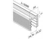 205134-050-24~~Rubber profiel voor 24,76-25,52mm, L=5000mm