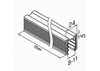 205124-250-08~~Rubber profiel v. glas U-profiel buis Ø42,4mm / 25M