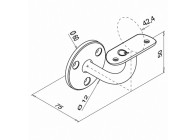 140112-042-12~~HANDRELINGSTEUN VOOR BUIS Ø 42,4MM,