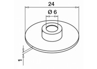 Cale caoutchouc pour adaptateur de verre Ø 24 mm,