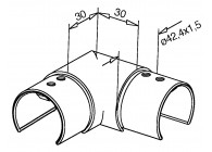 136313-042-12~~KNIEFITTING 90°, HORIZONTAAL, 42,4MM