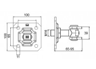 GOND REGLABLE AVEC PLATINE ET ECROU A VISSER M16