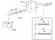 GAM12-130~~SCHARNIER VOOR TUINPOORTEN- VERP 2 STUKS