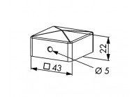 P00007471 - Prix par pièce,achat par 50 pcs-couvre pillier pour profils 40x40mm-galva