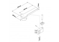 VENUS-ARM-G-9005~~ARM VOOR HET INSTALLEREN VAN VENUS MET 180°-SCHARNIEREN - RAL9005