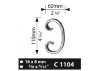 C1104~~KRUL 110X60MM PLAT 16X8MM