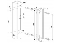 P00009618 - Gâche hybriDpour serrures à encastrer h-metal pour profils carrés-brut