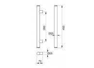 Barre de tirage Hext D25 I300 L450 H70 Dc25