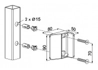 P00006904 - Gâche pour twist40 pour profils carrés 40mm