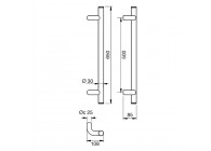 Barre de tirage Hext D30 I500 L650 H85 B108 Dc25