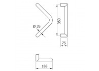 5-3085-010~~Deurgreep Hext D35 I350 H75 B188