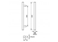 Barre de tirage Hext D30X30 I350 L500 H75 Dc25X25