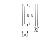 7-0064-010~~Deurgreep Hext D30X30 I300 L330 H75