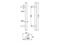 4-0161-010~~Deurgreep Hext D30 I1000 L1150 H93 B109 Dc25