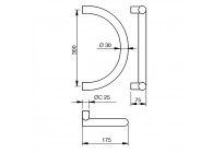 Barre de tirage Hext D30 I300 H75 B175 Dc25