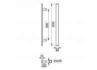 Barre de tirage Hext D40X10 I300 L500 H55 Dc25X25