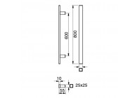 Barre de tirage Hext D40X10 I600 L800 H55 Dc25X25