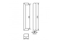 Barre de tirage Hext D40X20 I350 L370 H65