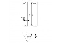 8-1586-010~~Deurgreep Hext D40X20 I650 L670 H65 B71