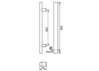 Barre de tirage Hext D40X20 I350 L500 H65