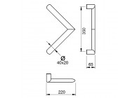 8-3048-010~~Deurgreep Hext D40X20 I350 H65 B220