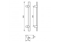 Barre de tirage Hext D30X8 I350 L500 H53 B76