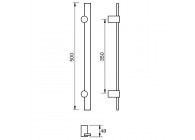 Barre de tirage Hext D30X8 I350 L500 H48