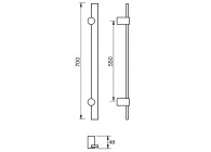 9-5087-010~~Deurgreep Hext D30X8 I550 L700 H48