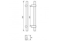 Barre de tirage Hext D30X30 I350 L500 H80