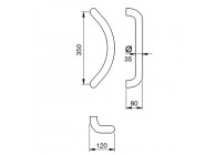 Barre de tirage Hext D35X35 I350 H80 B120