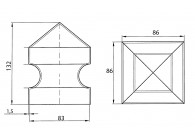 COUVERCLE EN ACIER - POUR TUBES 80X80