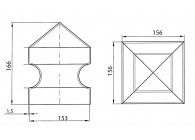 COUVERCLE EN ACIER - POUR TUBES 150x150