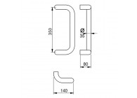 Barre de tirage Hext D35X35 I350 H80 B140