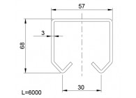 RAIL POUR CHARIOT GRAND 54MM - 6 METRES