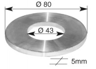 DISQUE EN INOX 80X43X5