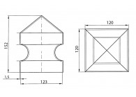 COUVERCLE EN ACIER -POUR TUBES 120x120