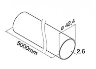 130900-042-50-12~~EXTRA STRONG BUIS 42.4 X 2.6MM - LENGTE 5M