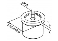 130727-000~~ADAPTER, BUIS 42,4 X 2,6MM OP VLAK