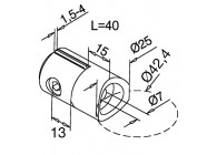 130743-042~~PLAATSTALL BEVESTIGINGSADAPTER VOOR BUIS Ø 42,4MM