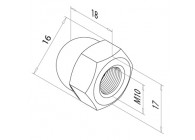 230650-108~~Zeskantige dopmoer, hoge vorm QS-517 -per 50x