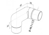 Raccord 90° avec élément orientable g. (0-70°)