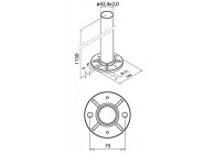 140944-242-12~~ROZET MET AANGELASTE BUIS, MODEL 944, Ø 42,4X2,0MM