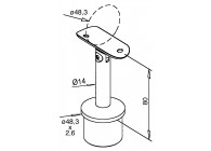 130721-048-12~~VERSTELBARE BUISSTEUN, 48,3X2,6MM,